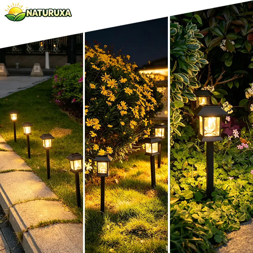 Naturuxa 6/12-Pack Solar Outdoor Pathway Lights, Waterproof Landscape Lighting for Path Walkway, Lawn Garden Outside Décor