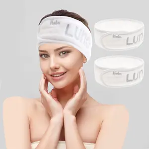 Double-Layer Flannel Fabric Magic Tape Hairband Set, Spa Cleansing Headbands, 2/4 Pieces, Soft and Comfortable, Ideal for Daily Use