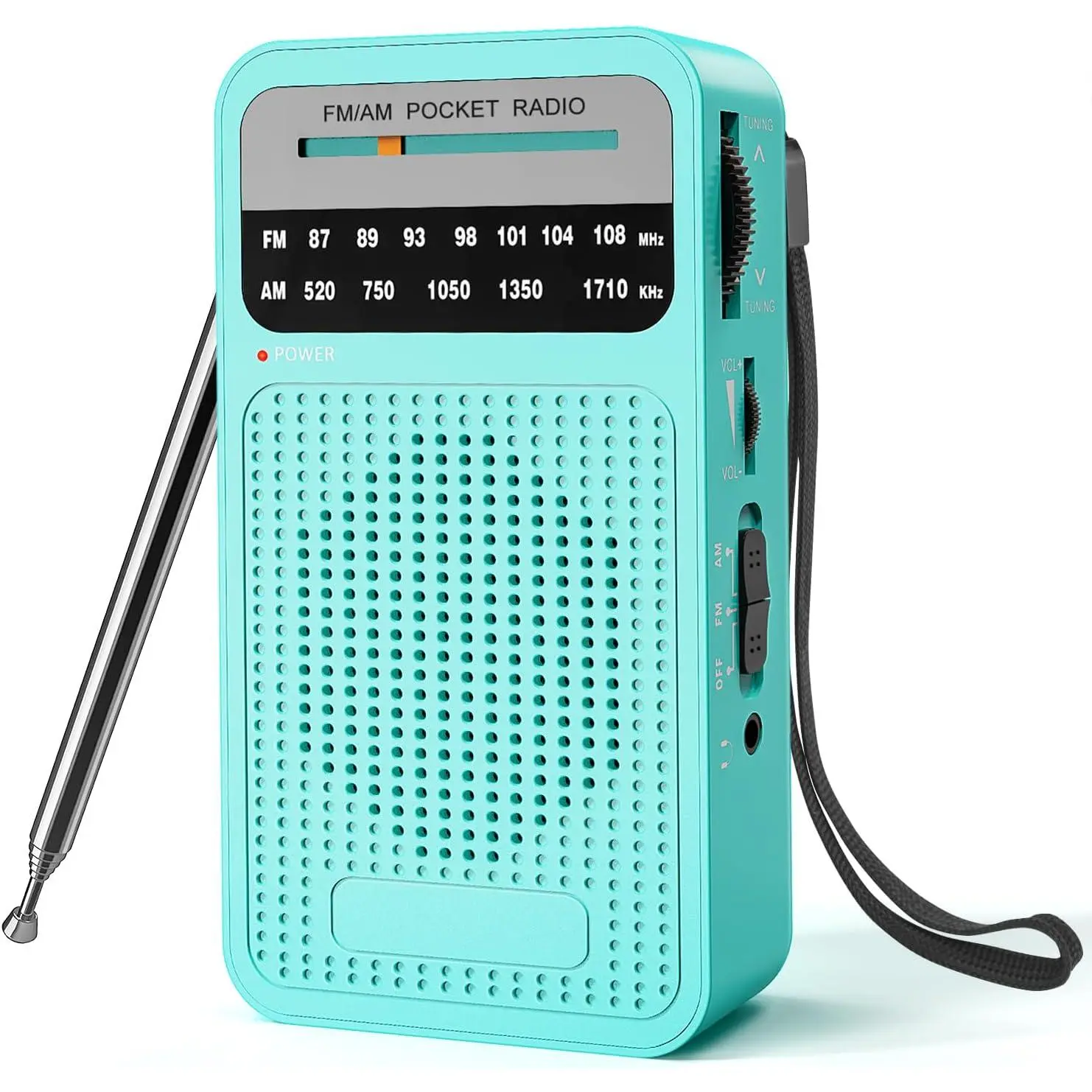Portable Radio AM FM, Goodes Transistor Radio with Loud Speaker, Headphone Jack, 2AA Battery Operated Radio for Long Range Reception, Pocket Radio for Indoor, Outdoor and Emergency Use-Green