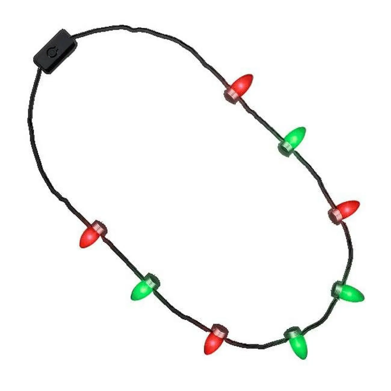 Blinkee Flashing Christmas Lights Necklace, Red & Green