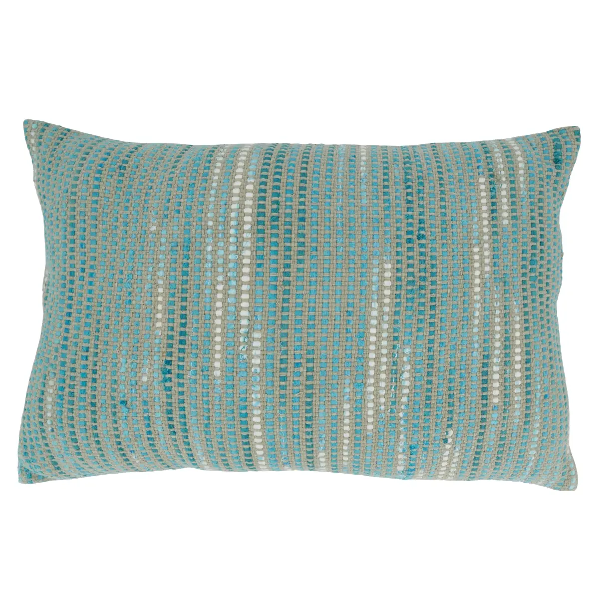 Saro 2813.BL1624BC Soft Fabric Cushion Cover, 16x24 in. Striped Woven Oblong Black Cushion Cover, Soft Fabric Cushion Covers