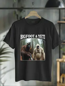 100% Cotton Bigfoot & Yeti Funny Sasquatch Bigfoot Vlogs for Hikers T-Shirt