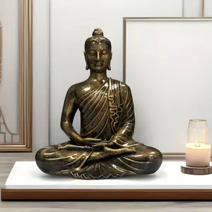 Meditating Buddha Statue - Resin Sculpture for Zen Home Decor & Temple Altar, Spiritual Gift for Mindfulness