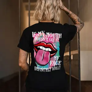 IF MY MOUTH DOESN'T SAY IT Red Lips Tshirt, Hoodie, Sweatshirt, Aesthetic Tatoo Outfits, Streetwear Style, Nun Top, Retro Vintage Y2k Men Graphic Tees