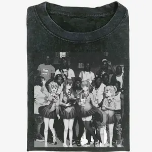 Doki Doki Literature Club T Shirt, DDLC Crossover Meme Tee, Dark Anime Graphic, Acid Wash Oversized Streetwear, Viral TikTok Merch, Comfort Colors