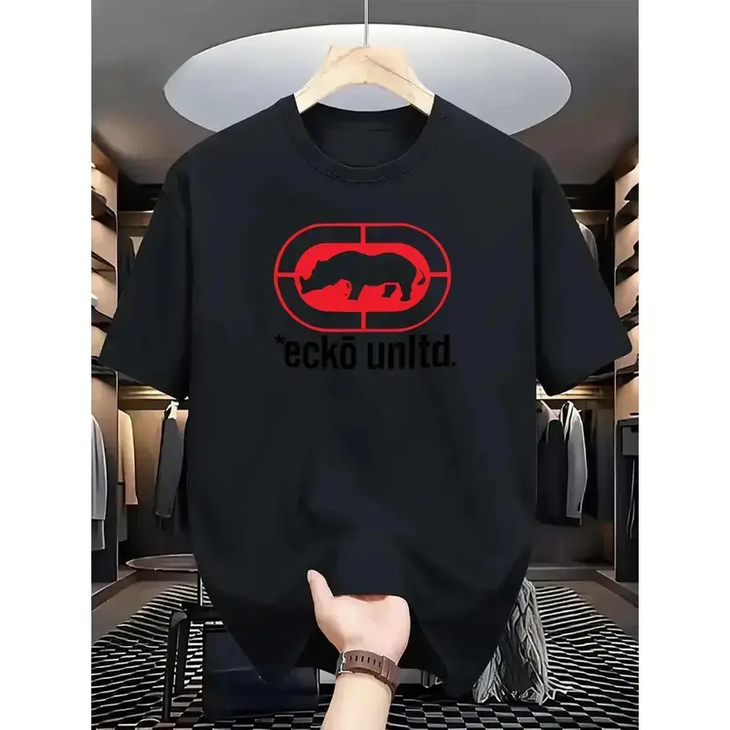 Ecko Unltd. Men's Athletic Chic Cotton Crew Neck T-shirt - Short Sleeves, Breathable, Quick-dry, Comfort Fit, Elastic Fabric, Summer Casual Wear, Graphic Print