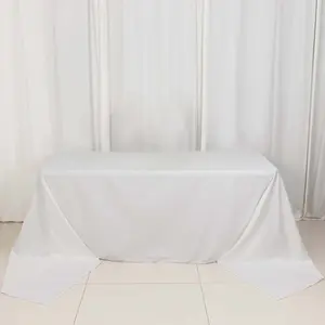 100% Cotton Rectangle Tablecloth 90"x156" White Linen - Soft & Breathable Seamless Table Cover for Stylish Tablescapes