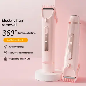 Women's Dual-Function Electric Hair Remover, USB Rechargeable, Cordless, Wet/dry Shaver with Face Trimmer, Portable, Lightweight and Durable Beauty Device, Hair Removal Shaver Machine