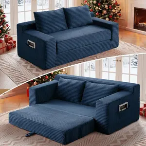 73" Convertible Sofa Bed 2 in 1 Folding Couch Bed Boneless Couch Cloud Loveseat Sleeper, Fold Out Comfy Floor Futon Sofa with 2 Pillows for Living Room Bedroom, No Assembly