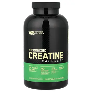 Optimum Nutrition Micronized Creatine Capsules, 200 Capsules (1.25 g per Capsule )