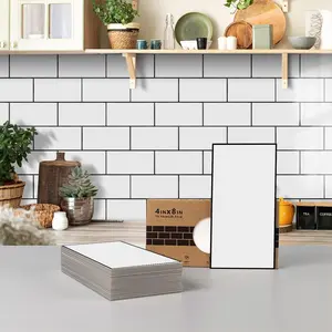 Aadesh Marble 3D Wall Tile Self-Adhesive Sticker, Waterproof and Moisture Resistant for Kitchen and Bathroom, Peel and Stick Durable Design