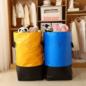 2 Pack Extra Large Heavy Duty Moving Bags - Waterproof, Reinforced Handles & Drawstring, Foldable Storage Organizer for Travel, College Dorm Essentials, Clothes, Blankets, Laundry, Laundry Basket Bag