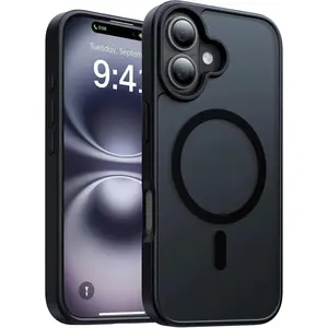 MagSafe Compatible Translucent Matte Magnetic Phone Case for iPhone 17/16/15/14/13/12 Pro Max/Plus, Military Grade Shockproof Anti-Yellowing Protective Cover