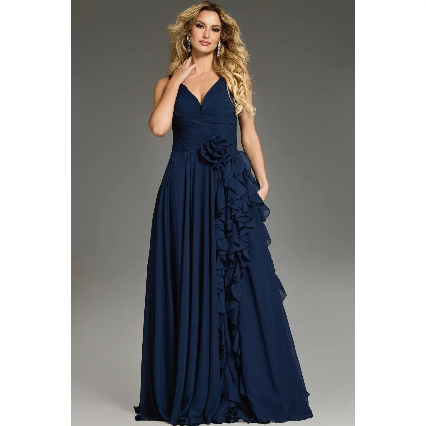 Jovani -37374 V-Neck Ruffled Floral A-Line Dress - TikTok Shop Jovani -37374 V-Neck Ruffled Floral A-Line Dress - TikTok Shop