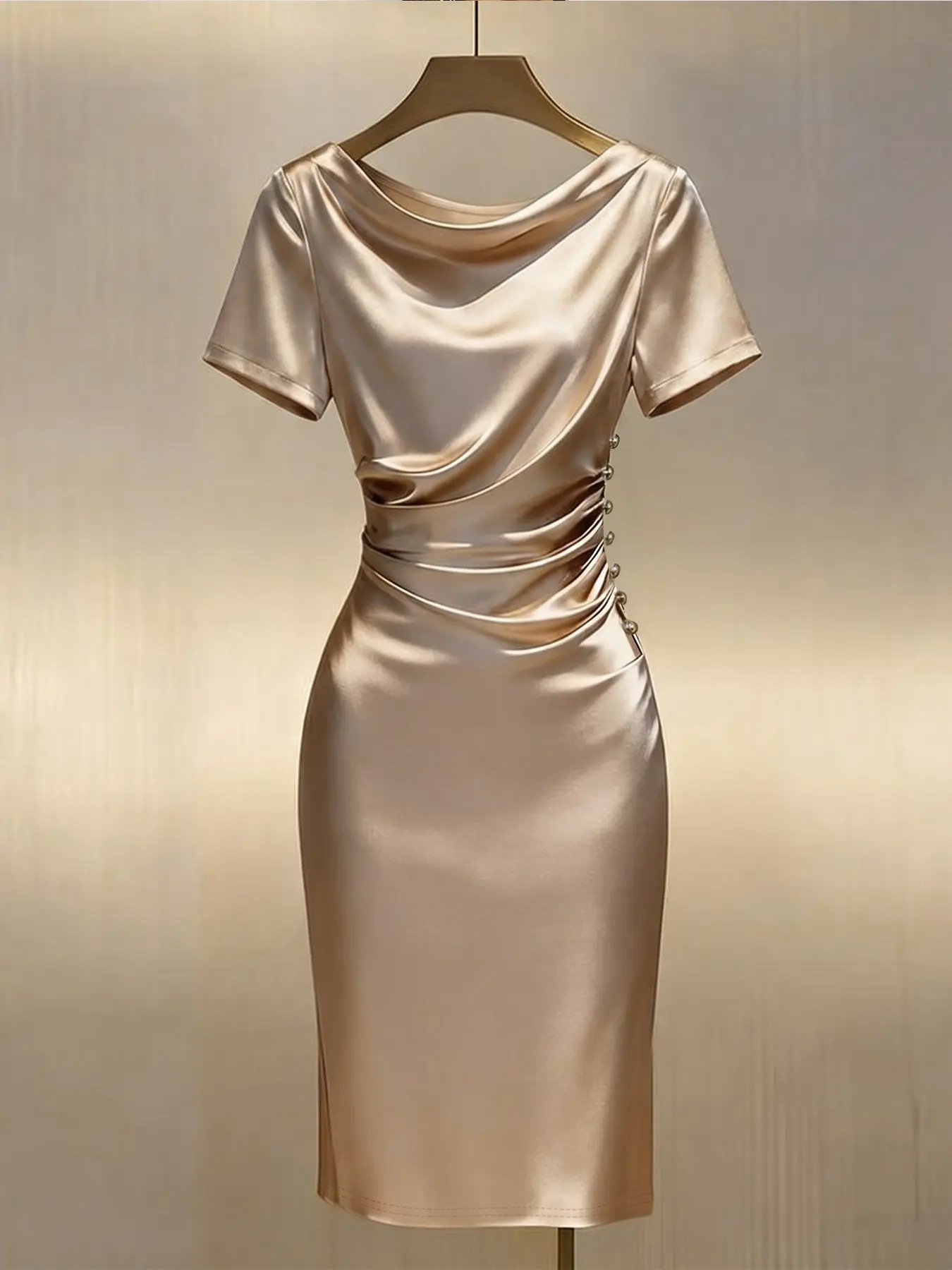 women's ivory dress Velvet Long Sleeve Maxi Dress in Ivory - 2 main image 0