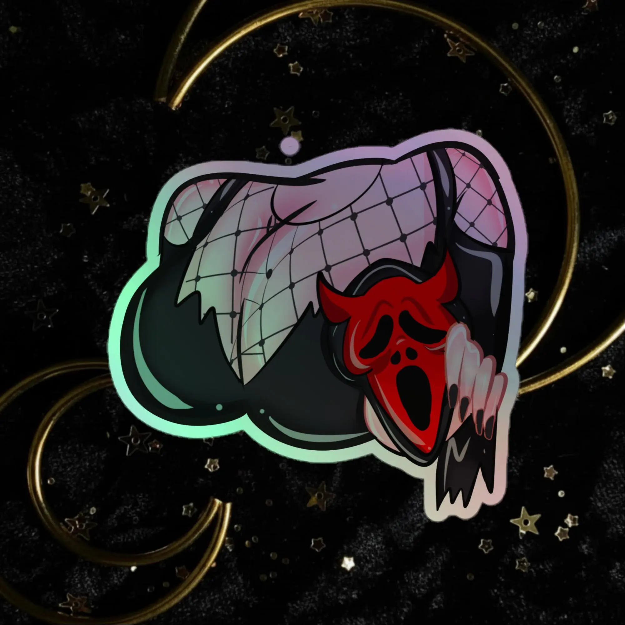 Devil Ghostface Pale Boobs Holographic stickers