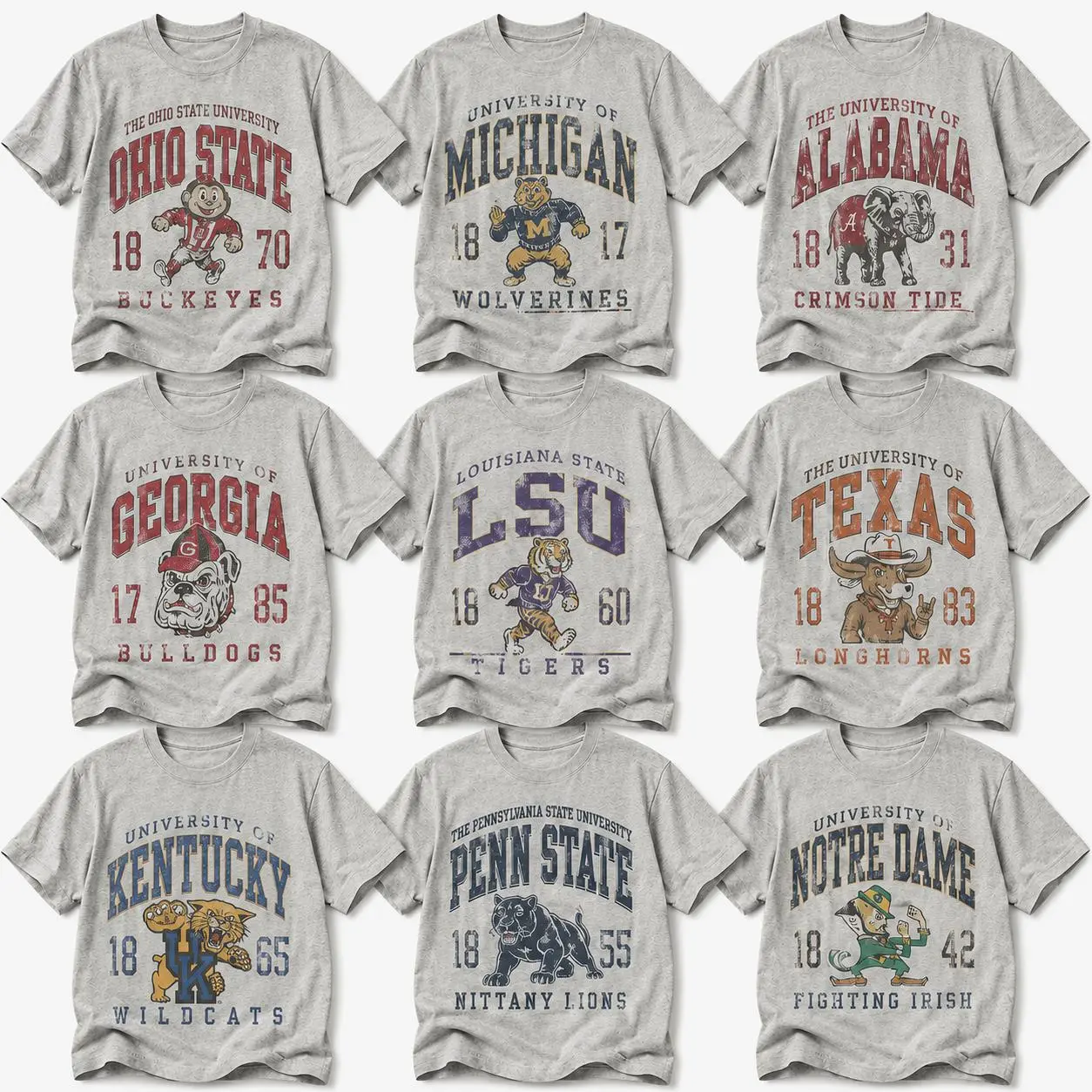 Vintage College Mascot T-Shirt, Retro University Football Tee, Distressed Campus Spirit Shirt, Alumni Game Day Apparel, Classic Sports Fan Gift, Unisex Graphic Tee