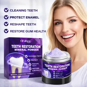 Teeth Cleaning Removes Stains And Tartar Cleans Yellow Teeth Freshens Breath Protects Tooth Enamel Maintains Oral Hygiene Prevents Cavities Purple Cleaning Tooth Powder