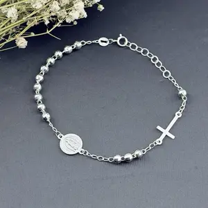Pulsera Rosario plata 925- Silver 925 Rosary bracelet Catholic jewelry