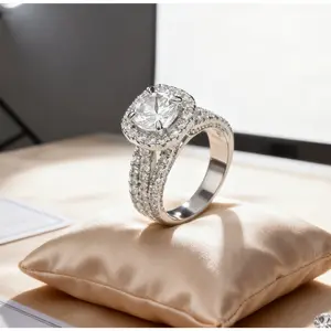 Women's Luxury Full CZ Engagement Ring |     Micro-Inlaid Zircon Design |     Trendy European & American Style Diamond-Look Jewelry