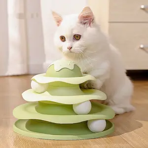 New Ice Cream Track Cat Toy, Interactive Play Plate for Cats, Self-Entertainment Rotating Disk, Fun and Stress Relief Kitty Toy