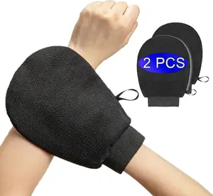 Exfoliating Mitts 2Pcs, Body Scrub Gloves for Bath or Shower, Men's Women's Deep Clean Exfoliating Tool to Remove Dead Skin and Dirt, Home Spa Exfoliating Gloves for Self-Tanning