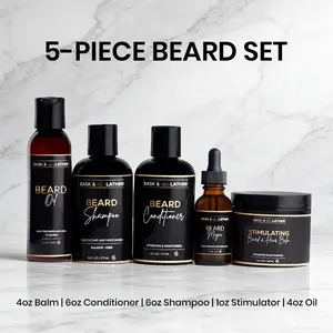 Men’s Healthy Hair and Beard Starter Kit Nourishing Shampoo, Conditioner, and Gentle Shea Butter Blend Balm Hydrating Set. Gift | Men's self-care