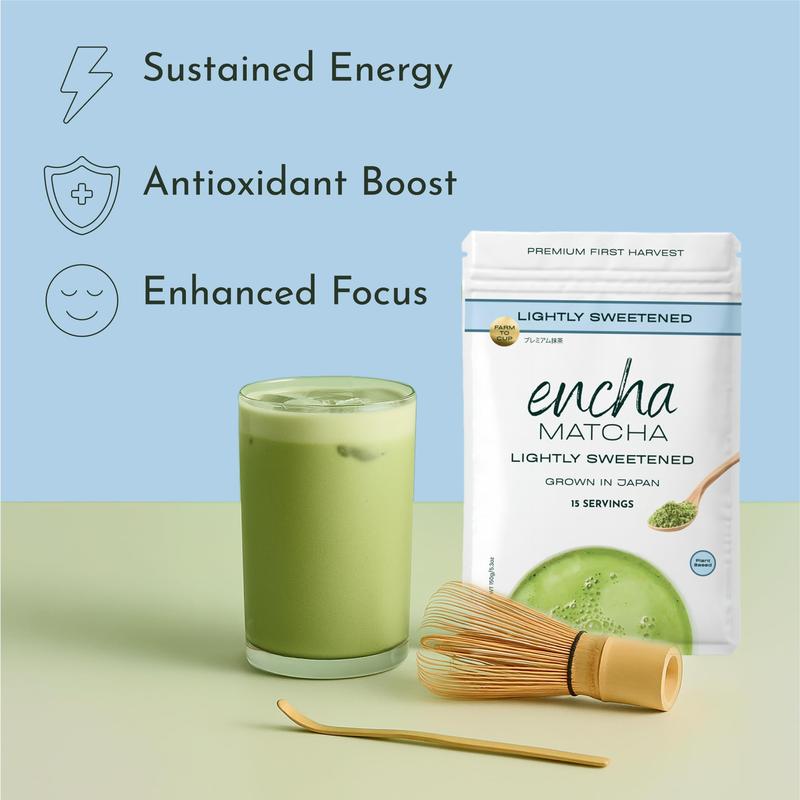 Encha Matcha Latte Powder Sweetened - Lightly Sweet Matcha Powder