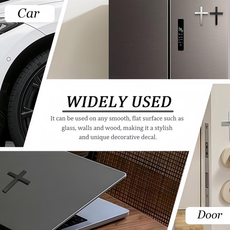 Two Pcs 3D Cross Sticker Christian Car Exterior Decorative Sticker Universal Car Accessories for Motorcycle & SUV Emblem Badge Decal Decoration Two Pcs No Warranty