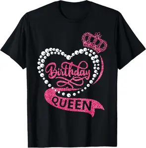 100% Cotton  Unisex Birthday Queen Squad It's My Birthday Women Matching T-Shirt