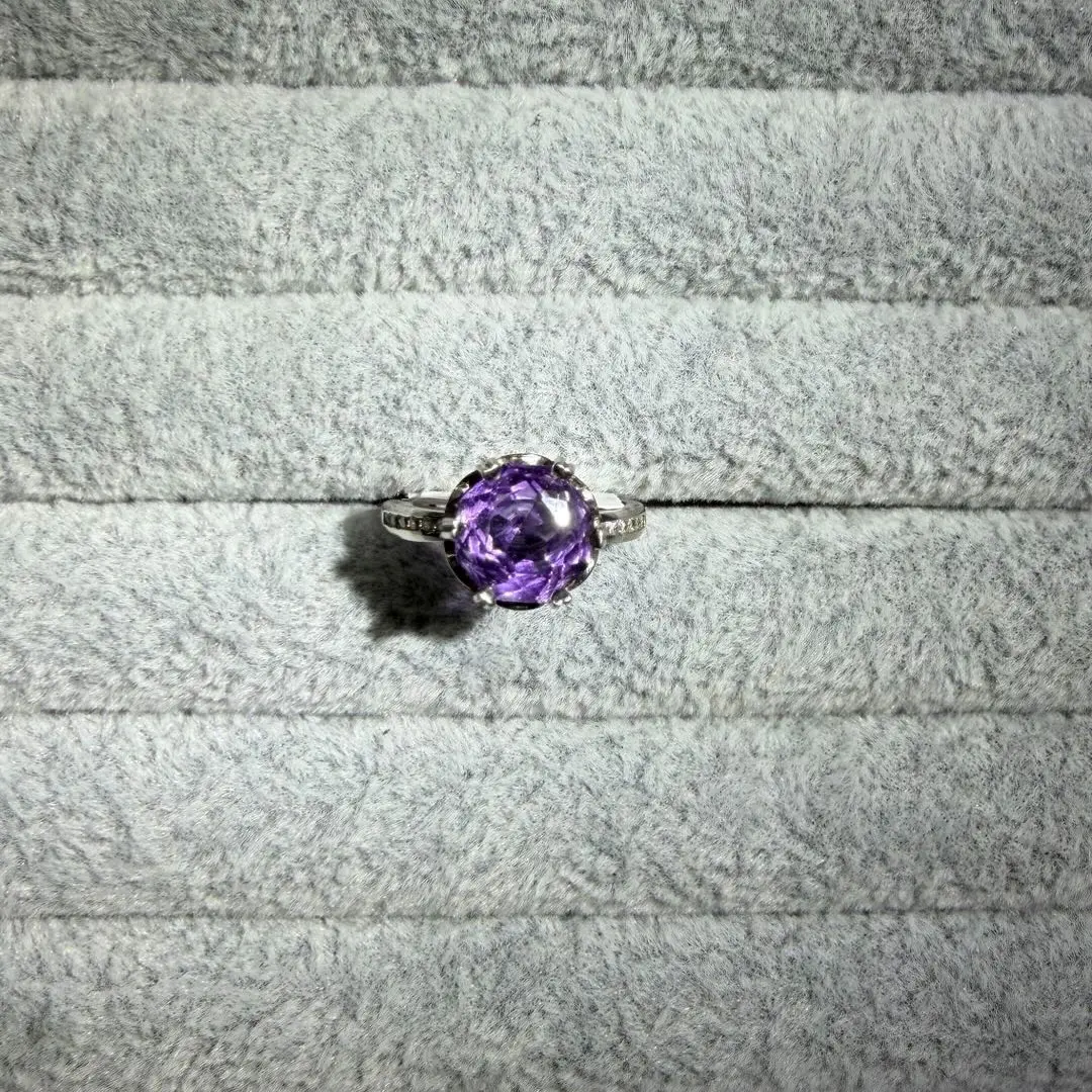 Lydia(16738)gc.S925 Amethyst Rose Cut Ring