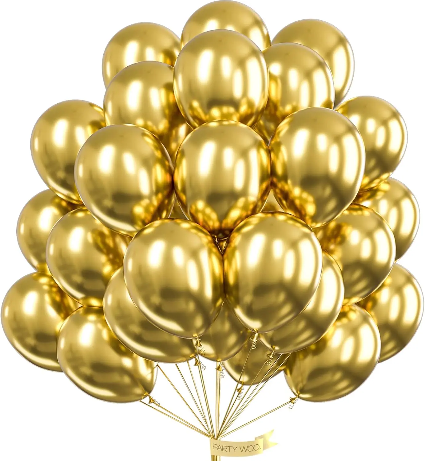 AsBalloon 50Pcs 10 Inch Metallic Gold Thick Latex Balloons High Elastic Resistant Not Easy To Break For Birthday Wedding Anniversary Graduation Holiday Party Backdrop Decor MetallicGoldBalloons SolidColorBalloonSet LuxuryPartyDecor
