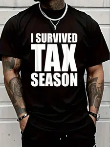 100% Cotton I Survived Tax Season Accounting Professional T-Shirt Women's Men's Graphic Tee Crew Neck summer vacation Tops