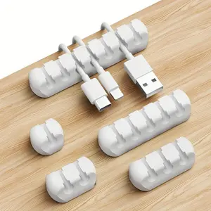 Strong Self-Adhesive Silicone Cable Organizers with 7, 5, And 3 Slots for Managing Cables, Featuring Cable Holders And Storage Boxes to Keep Your Wires Neat And Tidy!