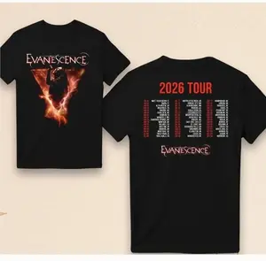 2 Sides Evanescence 2026 Tour T-Shirt Fan Graphic Band Concert Tee S-5XL, Gift For Fan