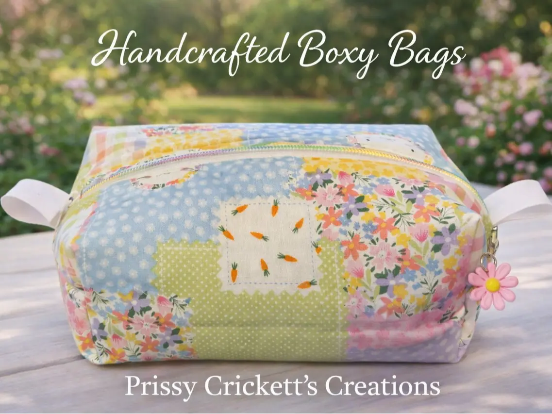 Prissy Crickett's Creations Patch Work Bunny Boxy Bag Soft Patchwork Material Spacious Design for Casual Outings and Shopping