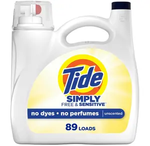 Simply Liquid Laundry Detergent, Free & Sensitive Scent, 89 Loads, 117 fl oz