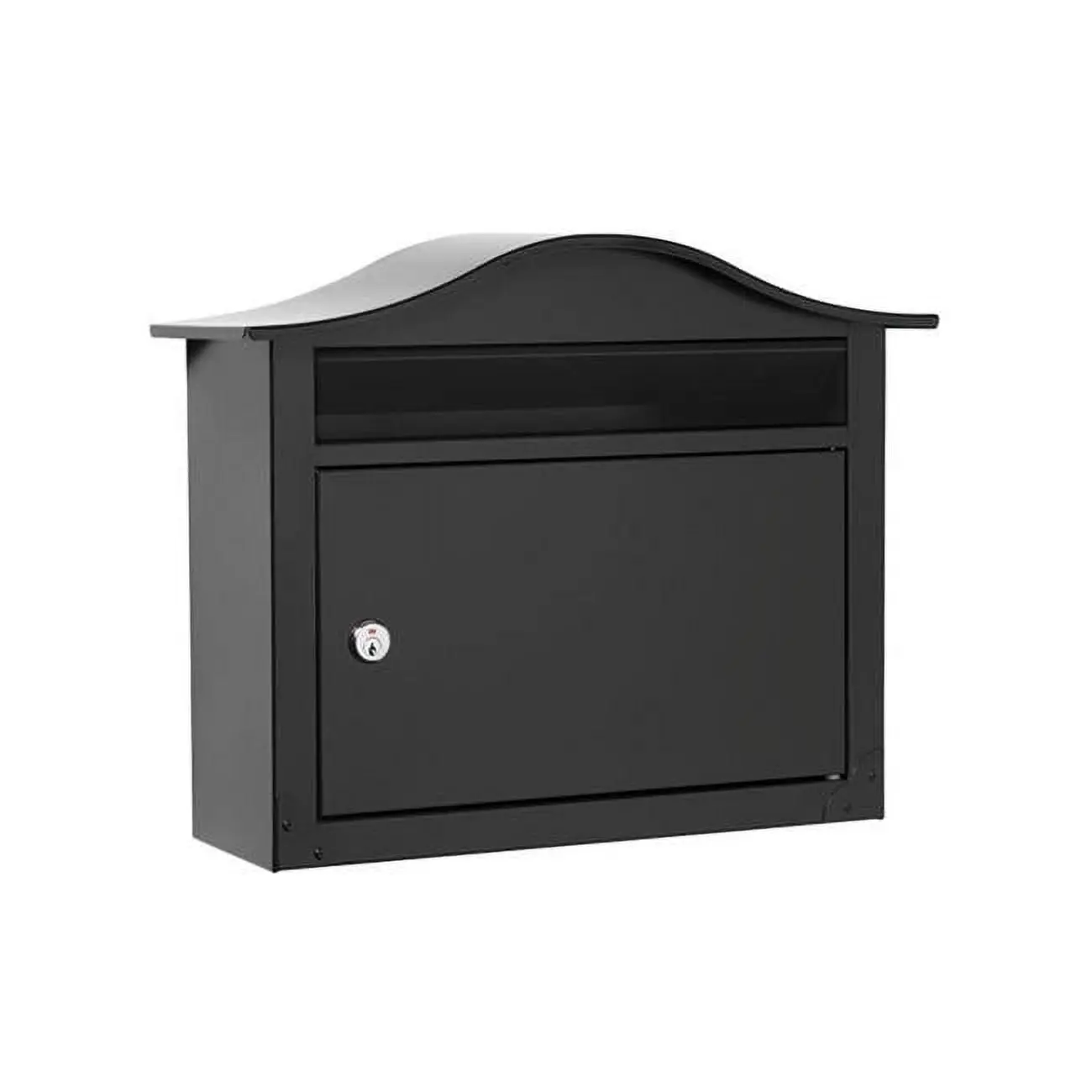 The Saratoga Durable Metal Wall Mount Locking Mailbox, Black, 13.4 h x 5.8 w x 16.7 l in, 6.34 lbs