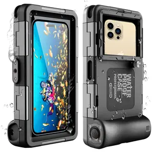 professional diving phone case, fully compatible with iPhone/Samsung/Android and other 4.7-6.9-inch phones, 50 feet waterproof, ultra-clear underwater 4K shooting, swimming, snorkeling, diving diving equipment (SHELLBOX)