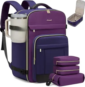 LOVEVOOK 40L Travel Backpack for Women & Men - 17.3 Inch Carry On Backpack & Personal Item Backpack for Airlines, Spacious and Durable Design, with 3 Packing Cubes