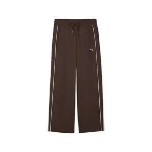 PUMA Womens T7 Piping Relaxed Woven Pants Casual - Brown
