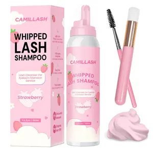Whipped Lash Cream Shampoo Foam Cleanser | Eyelash Extension Cleaning Bath Kit | Salon & Home Use 100ml Strawberry Pink