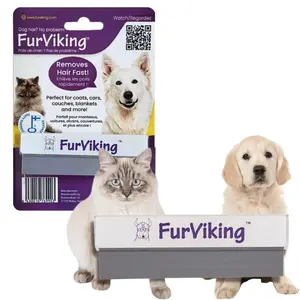 FurViking Pet Hair Removal Tool - Car Interiors, Cothing, Bedding, Blankets, and Furniture Pet Hair Remover Tool
