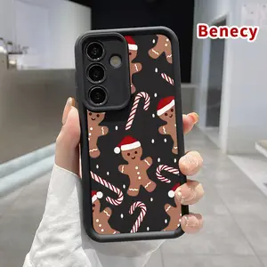 Phone case Compatible with Samsung Galaxy S23 Ultra S24 Plus S25 S22+ Gingerbread Christmas Dream Full Body Protection Shockproof Soft Silicone Cover