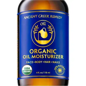 Ancient Greek Remedy Body Oil - Organic After Shower Face Oil & Body Moisturizer for Dry Skin - Almond, Jojoba, Olive, Lavender, Vitamin E Oils - Natural Clean Facial Skincare for Women & Men 4 oz
