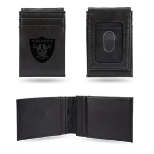 Rico  NFL Las Vegas Raiders Laser Engraved Black Front Pocket Wallet