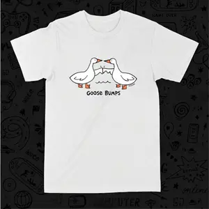 Goose Bumps Graphic T Shirt Unisex Cotton Tee, Funny Meme Shirt, Cartoon Goose Tee Casual Shirt, Short Sleeve Men Women