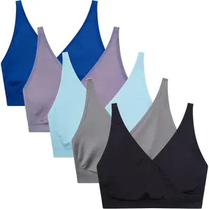 5pack Nursing Bra Maternity Bra Breastfeeding Sleeping/Sleep Bra Pregnancy Women's Seamless Bralette Wirefree
