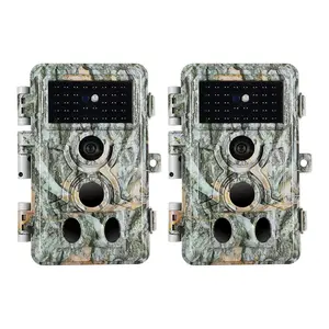 2-Pack Trail Camera 64MP 1296P H.264 MP4 Video No Glow 90ft Night Vision 0.1S Trigger Speed Motion Activated Waterproof IP66 Game Cam for Wildlife Hunting or Home Surveillance(A262grey)