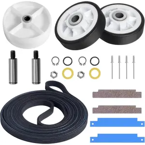 Dryer Repair Kit-12001541 303373K Dryer Drum Roller Kit, 306508 Drum Bearing Kit, WP33002535 Drum Belt, 6-3700340 Idler Pulley Fit for May.tag Cros.ley Ken.more Dryer Replace Parts 303373, 306508VP